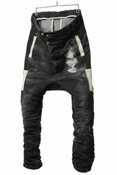 画像をギャラリービューアに読み込む, BORIS BIDJAN SABERI DROP CROTCH PANTS / STONE WASHED & USED EFFECT & BODY MOLDED "P24-F1603K" (BLACK DENIM)
