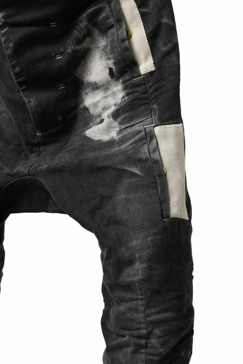 画像をギャラリービューアに読み込む, BORIS BIDJAN SABERI DROP CROTCH PANTS / STONE WASHED & USED EFFECT & BODY MOLDED "P24-F1603K" (BLACK DENIM)