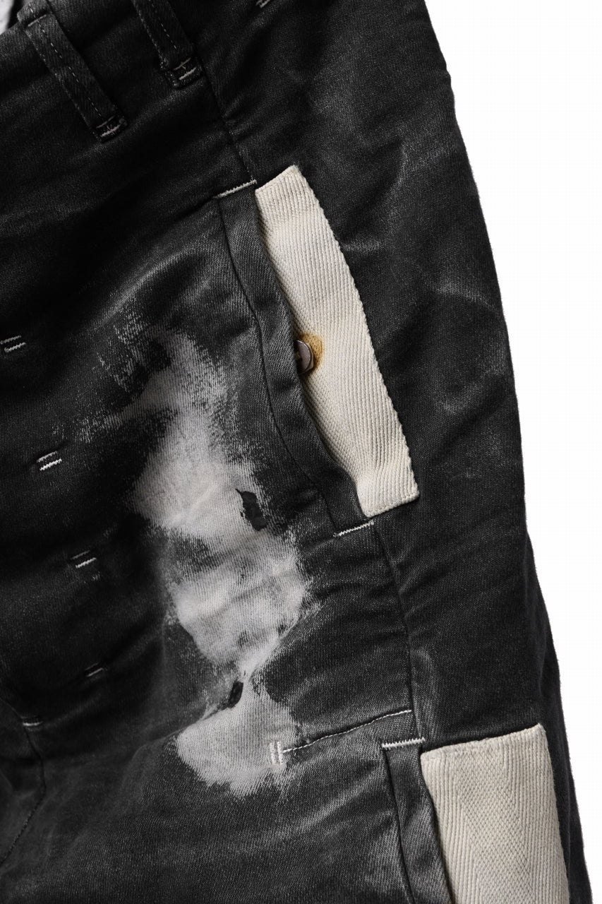 画像をギャラリービューアに読み込む, BORIS BIDJAN SABERI DROP CROTCH PANTS / STONE WASHED &amp; USED EFFECT &amp; BODY MOLDED &quot;P24-F1603K&quot; (BLACK DENIM)