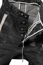 画像をギャラリービューアに読み込む, BORIS BIDJAN SABERI DROP CROTCH PANTS / STONE WASHED & USED EFFECT & BODY MOLDED "P24-F1603K" (BLACK DENIM)