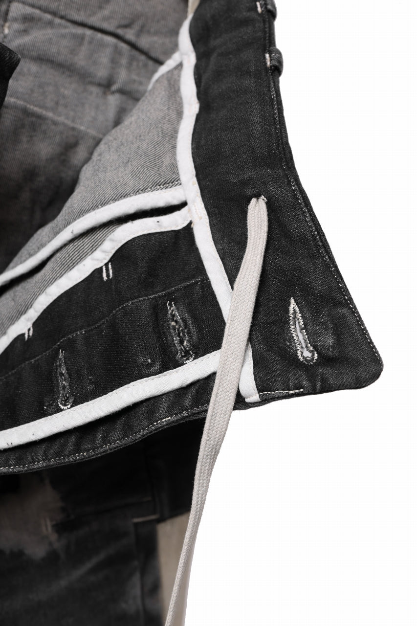 画像をギャラリービューアに読み込む, BORIS BIDJAN SABERI DROP CROTCH PANTS / STONE WASHED & USED EFFECT & BODY MOLDED "P24-F1603K" (BLACK DENIM)