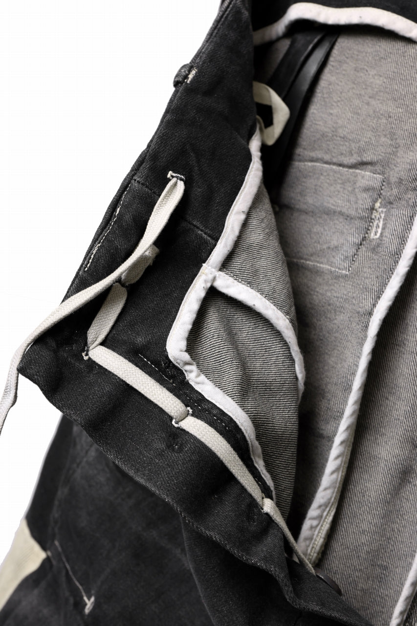 画像をギャラリービューアに読み込む, BORIS BIDJAN SABERI DROP CROTCH PANTS / STONE WASHED & USED EFFECT & BODY MOLDED "P24-F1603K" (BLACK DENIM)