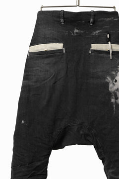 画像をギャラリービューアに読み込む, BORIS BIDJAN SABERI DROP CROTCH PANTS / STONE WASHED & USED EFFECT & BODY MOLDED "P24-F1603K" (BLACK DENIM)