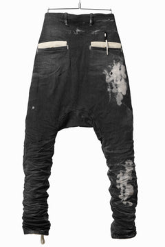 画像をギャラリービューアに読み込む, BORIS BIDJAN SABERI DROP CROTCH PANTS / STONE WASHED & USED EFFECT & BODY MOLDED "P24-F1603K" (BLACK DENIM)