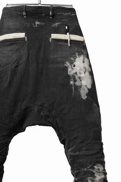 画像をギャラリービューアに読み込む, BORIS BIDJAN SABERI DROP CROTCH PANTS / STONE WASHED & USED EFFECT & BODY MOLDED "P24-F1603K" (BLACK DENIM)