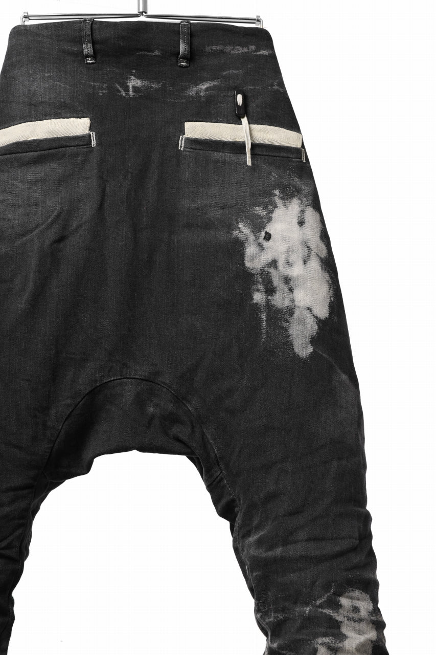 画像をギャラリービューアに読み込む, BORIS BIDJAN SABERI DROP CROTCH PANTS / STONE WASHED & USED EFFECT & BODY MOLDED "P24-F1603K" (BLACK DENIM)