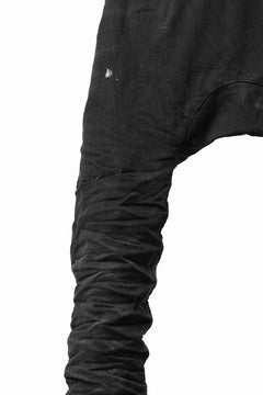 画像をギャラリービューアに読み込む, BORIS BIDJAN SABERI DROP CROTCH PANTS / STONE WASHED & USED EFFECT & BODY MOLDED "P24-F1603K" (BLACK DENIM)