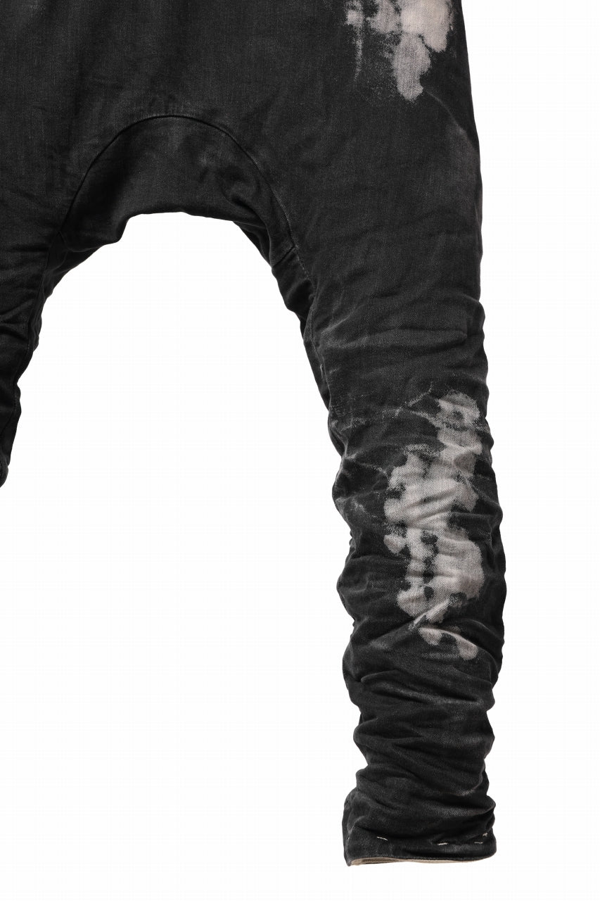 画像をギャラリービューアに読み込む, BORIS BIDJAN SABERI DROP CROTCH PANTS / STONE WASHED & USED EFFECT & BODY MOLDED "P24-F1603K" (BLACK DENIM)