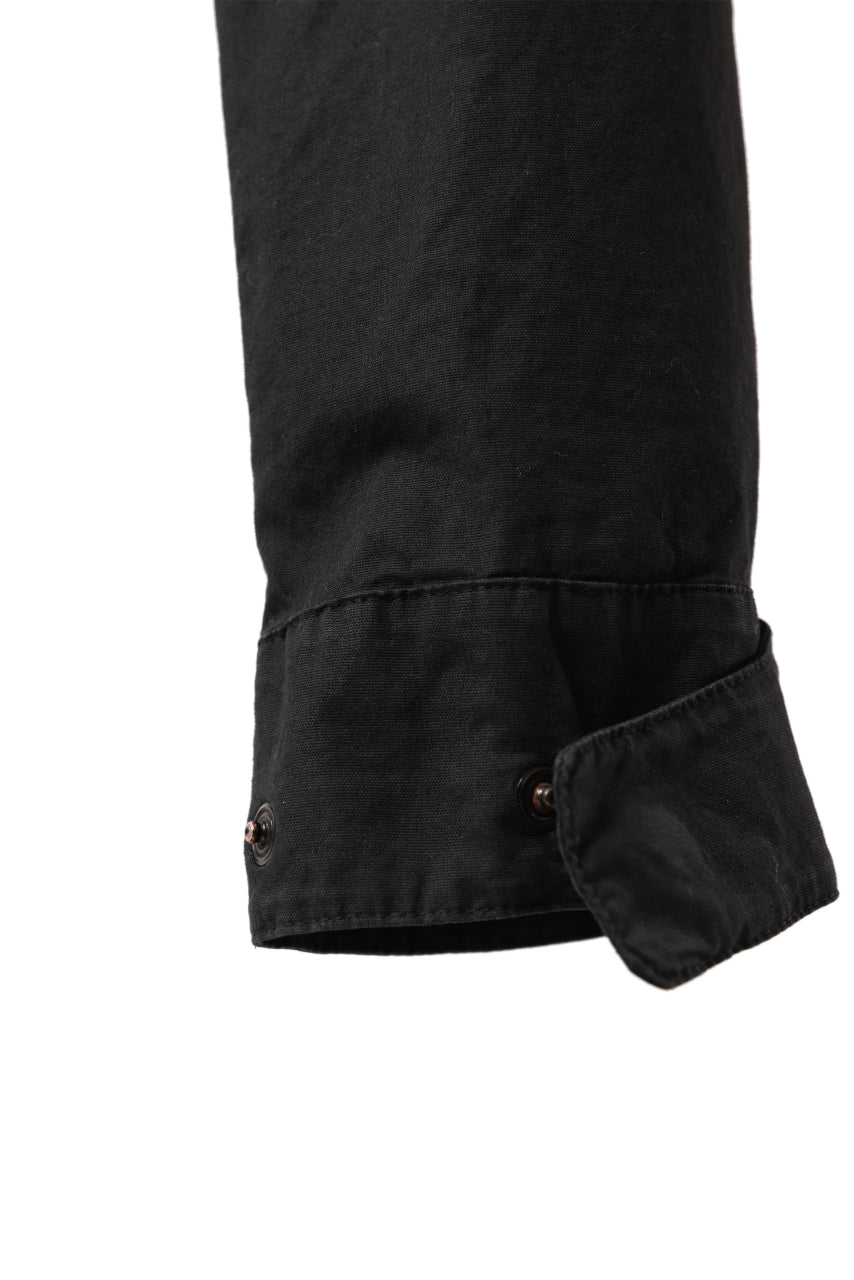 Load image into Gallery viewer, daub CENTRAL SEAM BUTTONS CLOSURE PANTS / DYED STRETCH SOFT COTTON (BLACK)