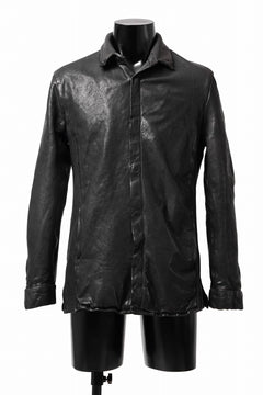 Load image into Gallery viewer, ISAMU KATAYAMA BACKLASH MARYAM LEATHER SHIRT JACKET / GARMENT DYED - ITALY DEER SKIN (BLACK)