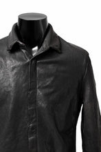 Load image into Gallery viewer, ISAMU KATAYAMA BACKLASH MARYAM LEATHER SHIRT JACKET / GARMENT DYED - ITALY DEER SKIN (BLACK)