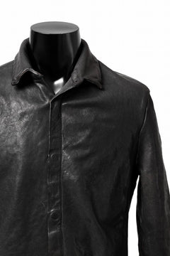 画像をギャラリービューアに読み込む, ISAMU KATAYAMA BACKLASH MARYAM LEATHER SHIRT JACKET / GARMENT DYED - ITALY DEER SKIN (BLACK)