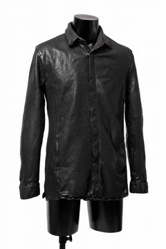 Load image into Gallery viewer, ISAMU KATAYAMA BACKLASH MARYAM LEATHER SHIRT JACKET / GARMENT DYED - ITALY DEER SKIN (BLACK)