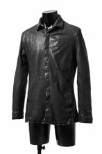 Load image into Gallery viewer, ISAMU KATAYAMA BACKLASH MARYAM LEATHER SHIRT JACKET / GARMENT DYED - ITALY DEER SKIN (BLACK)