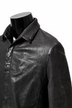 Load image into Gallery viewer, ISAMU KATAYAMA BACKLASH MARYAM LEATHER SHIRT JACKET / GARMENT DYED - ITALY DEER SKIN (BLACK)