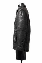 Load image into Gallery viewer, ISAMU KATAYAMA BACKLASH MARYAM LEATHER SHIRT JACKET / GARMENT DYED - ITALY DEER SKIN (BLACK)