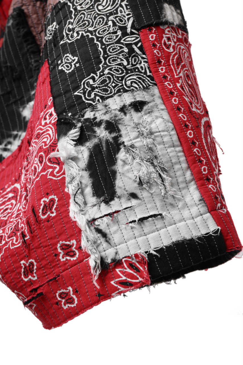 画像をギャラリービューアに読み込む, MASSIMO SABBADIN FULL BORO SARROUEL SHORTS (boro v1 red)