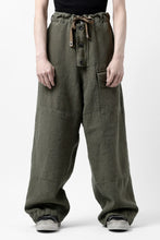 Load image into Gallery viewer, ISAMU KATAYAMA BACKLASH MILITARY TROUSERS / GARMENT NATURAL DYED LINEN CANVAS (KHAKI)