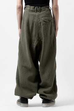 Load image into Gallery viewer, ISAMU KATAYAMA BACKLASH MILITARY TROUSERS / GARMENT NATURAL DYED LINEN CANVAS (KHAKI)