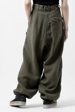Load image into Gallery viewer, ISAMU KATAYAMA BACKLASH MILITARY TROUSERS / GARMENT NATURAL DYED LINEN CANVAS (KHAKI)