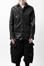 Load image into Gallery viewer, ISAMU KATAYAMA BACKLASH MARYAM LEATHER SHIRT JACKET / GARMENT DYED - ITALY DEER SKIN (BLACK)