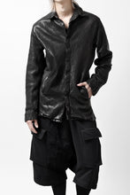 Load image into Gallery viewer, ISAMU KATAYAMA BACKLASH MARYAM LEATHER SHIRT JACKET / GARMENT DYED - ITALY DEER SKIN (BLACK)