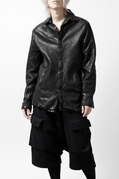 画像をギャラリービューアに読み込む, ISAMU KATAYAMA BACKLASH MARYAM LEATHER SHIRT JACKET / GARMENT DYED - ITALY DEER SKIN (BLACK)