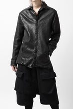 Load image into Gallery viewer, ISAMU KATAYAMA BACKLASH MARYAM LEATHER SHIRT JACKET / GARMENT DYED - ITALY DEER SKIN (BLACK)