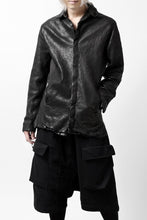 Load image into Gallery viewer, ISAMU KATAYAMA BACKLASH MARYAM LEATHER SHIRT JACKET / GARMENT DYED - ITALY DEER SKIN (BLACK)