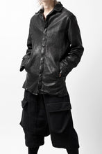 Load image into Gallery viewer, ISAMU KATAYAMA BACKLASH MARYAM LEATHER SHIRT JACKET / GARMENT DYED - ITALY DEER SKIN (BLACK)