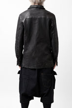 Load image into Gallery viewer, ISAMU KATAYAMA BACKLASH MARYAM LEATHER SHIRT JACKET / GARMENT DYED - ITALY DEER SKIN (BLACK)