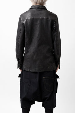 画像をギャラリービューアに読み込む, ISAMU KATAYAMA BACKLASH MARYAM LEATHER SHIRT JACKET / GARMENT DYED - ITALY DEER SKIN (BLACK)