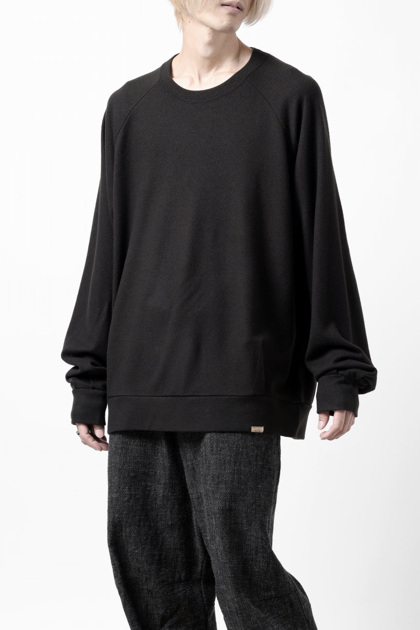 画像をギャラリービューアに読み込む, COLINA TUCK SWEAT TOP / SUPER 140s WASHABLE WOOL (EBONY)