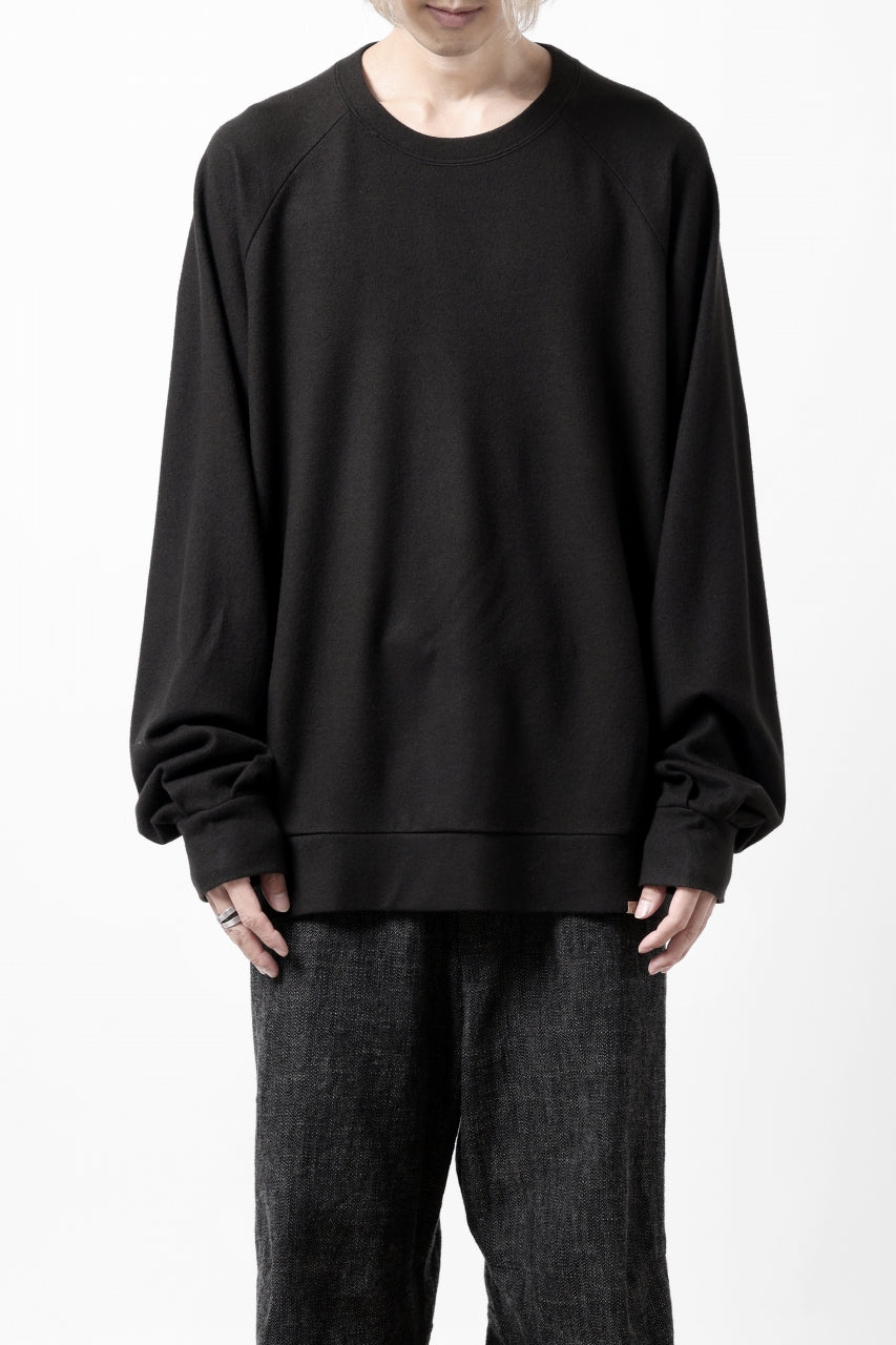 画像をギャラリービューアに読み込む, COLINA TUCK SWEAT TOP / SUPER 140s WASHABLE WOOL (EBONY)