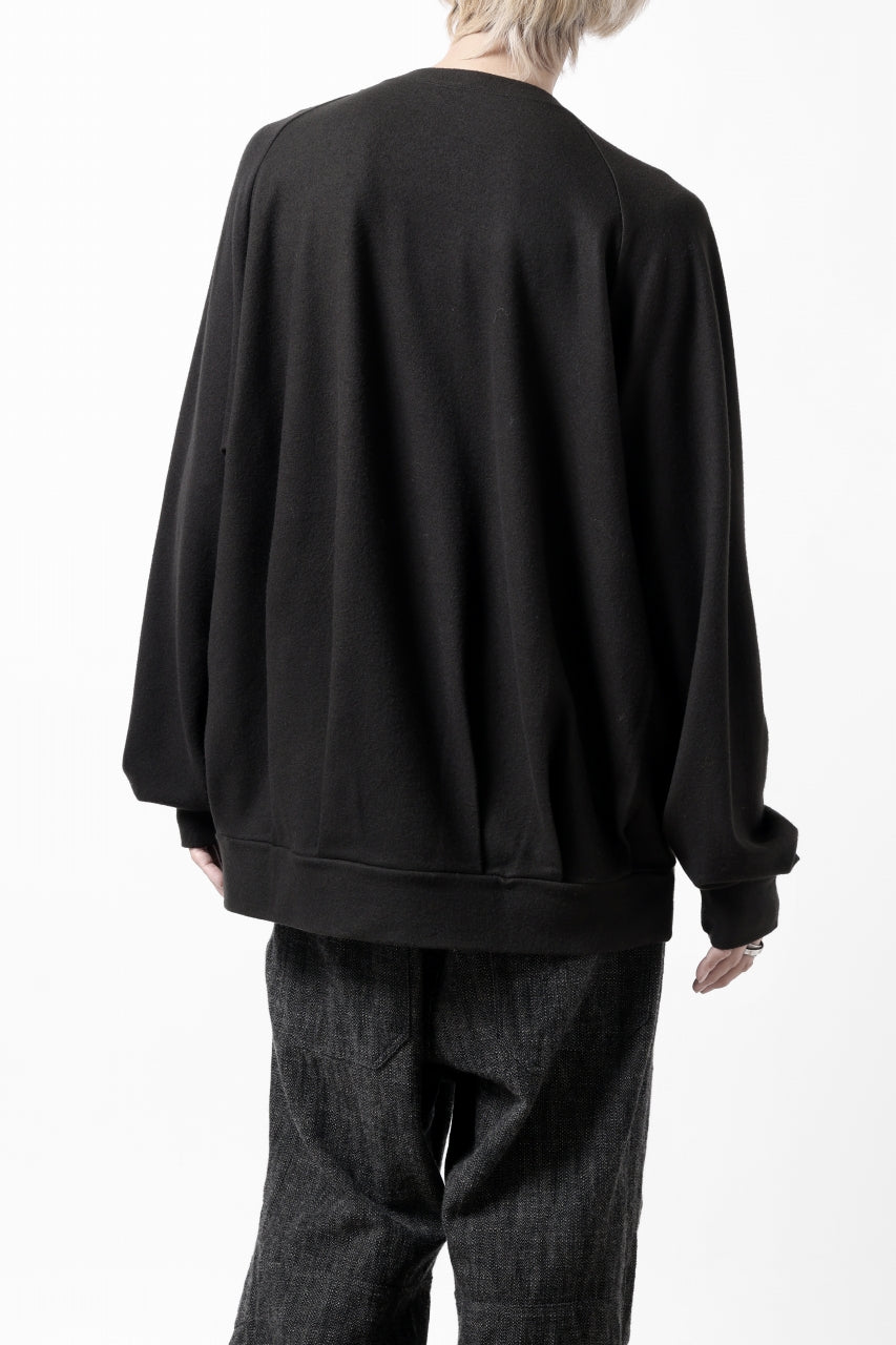 画像をギャラリービューアに読み込む, COLINA TUCK SWEAT TOP / SUPER 140s WASHABLE WOOL (EBONY)