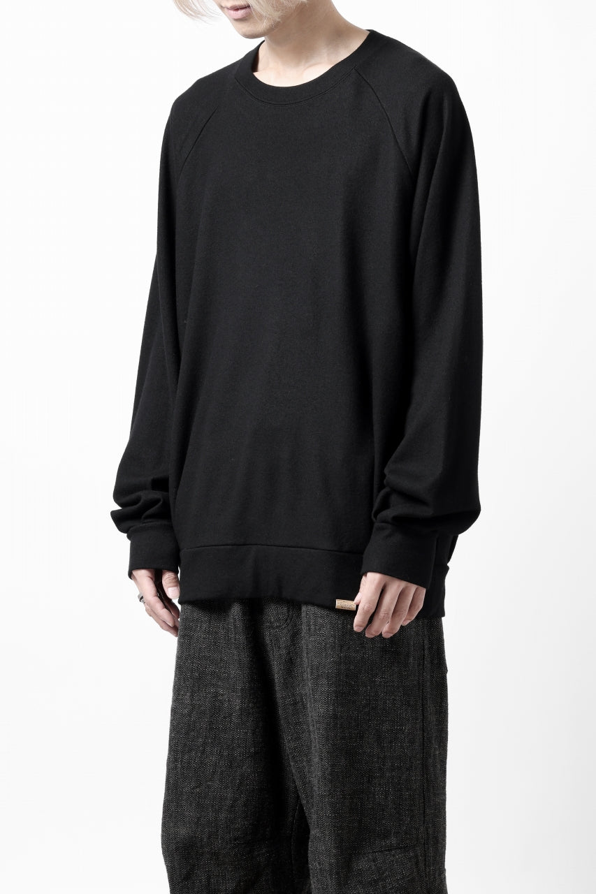 画像をギャラリービューアに読み込む, COLINA TUCK SWEAT TOP / SUPER 140s WASHABLE WOOL (BLACK)