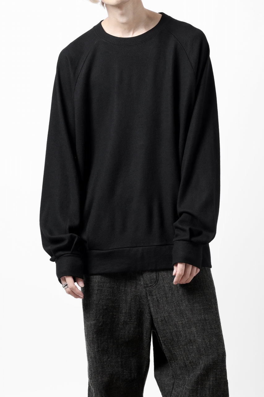 画像をギャラリービューアに読み込む, COLINA TUCK SWEAT TOP / SUPER 140s WASHABLE WOOL (BLACK)