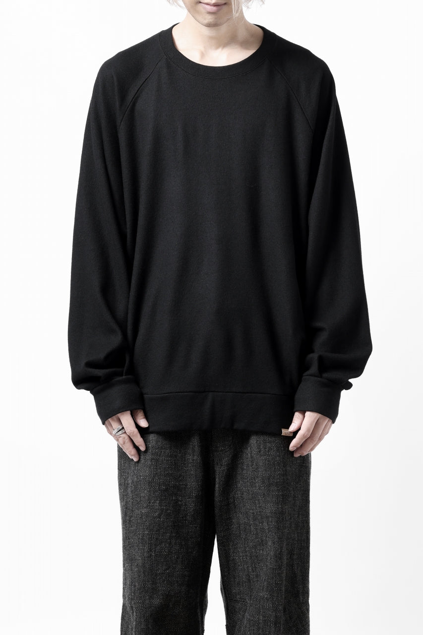 画像をギャラリービューアに読み込む, COLINA TUCK SWEAT TOP / SUPER 140s WASHABLE WOOL (BLACK)
