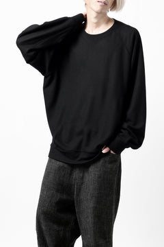 画像をギャラリービューアに読み込む, COLINA TUCK SWEAT TOP / SUPER 140s WASHABLE WOOL (BLACK)