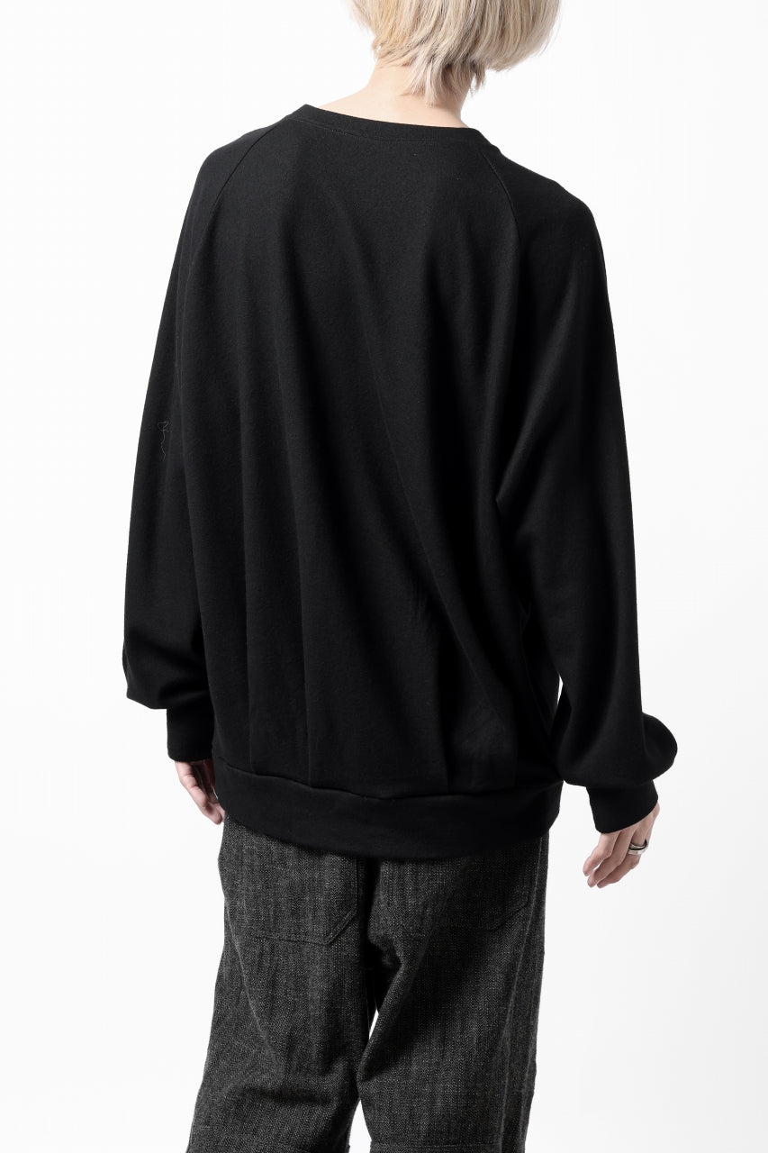 画像をギャラリービューアに読み込む, COLINA TUCK SWEAT TOP / SUPER 140s WASHABLE WOOL (BLACK)