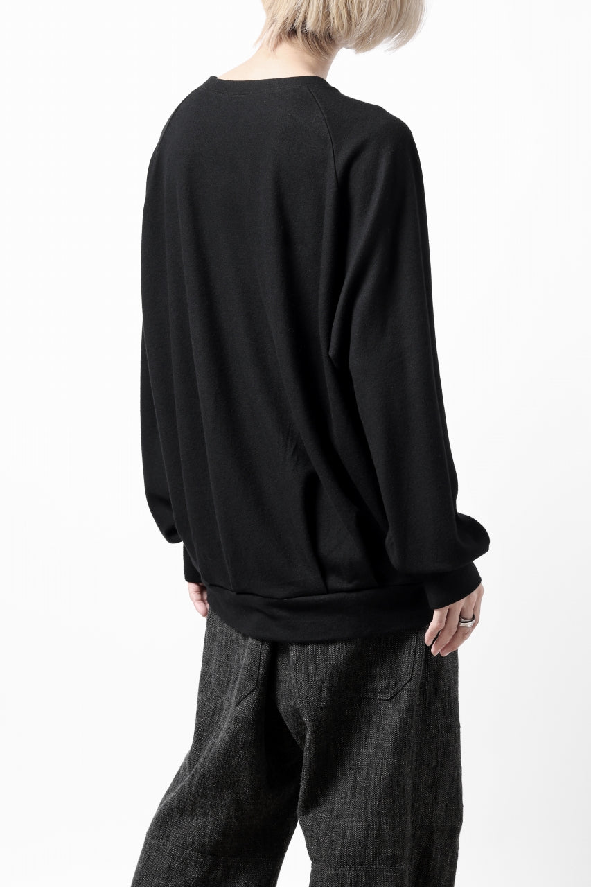 画像をギャラリービューアに読み込む, COLINA TUCK SWEAT TOP / SUPER 140s WASHABLE WOOL (BLACK)
