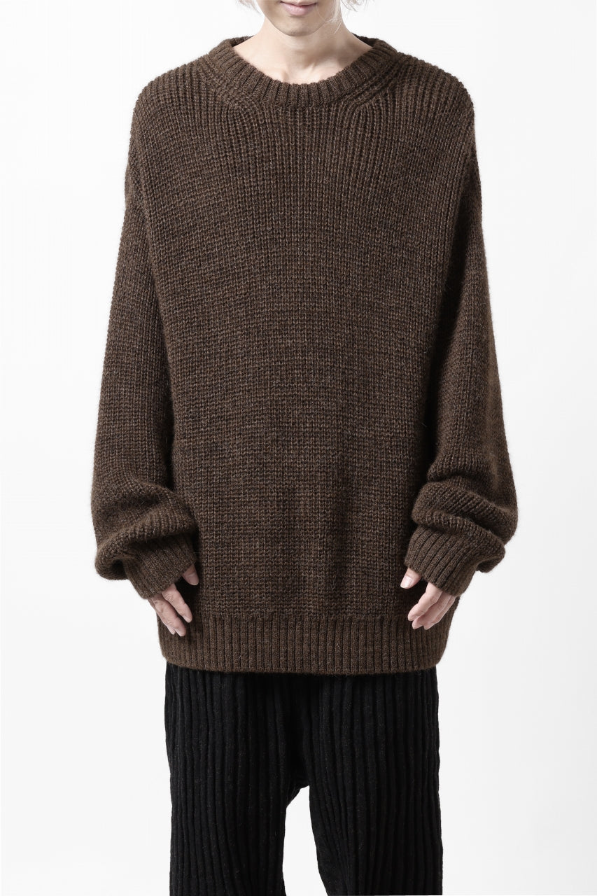 Load image into Gallery viewer, CAPERTICA HEAVY KNIT SWEATER TOP / BABY ALPACA (MIX BROWN)