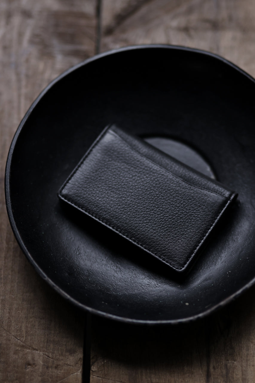 画像をギャラリービューアに読み込む, discord Yohji Yamamoto Card Holder / Shrink Cow Skin Leather (BLACK)
