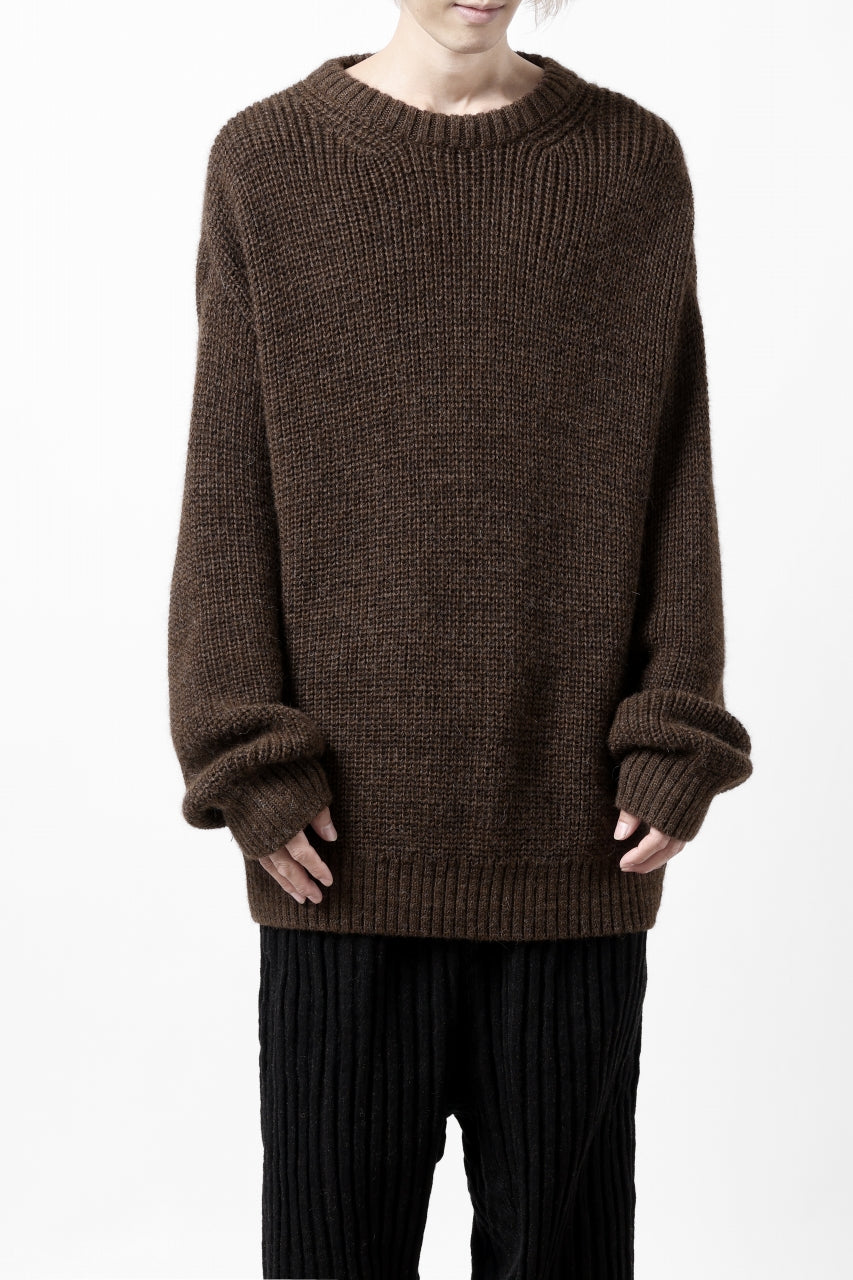 Load image into Gallery viewer, CAPERTICA HEAVY KNIT SWEATER TOP / BABY ALPACA (MIX BROWN)