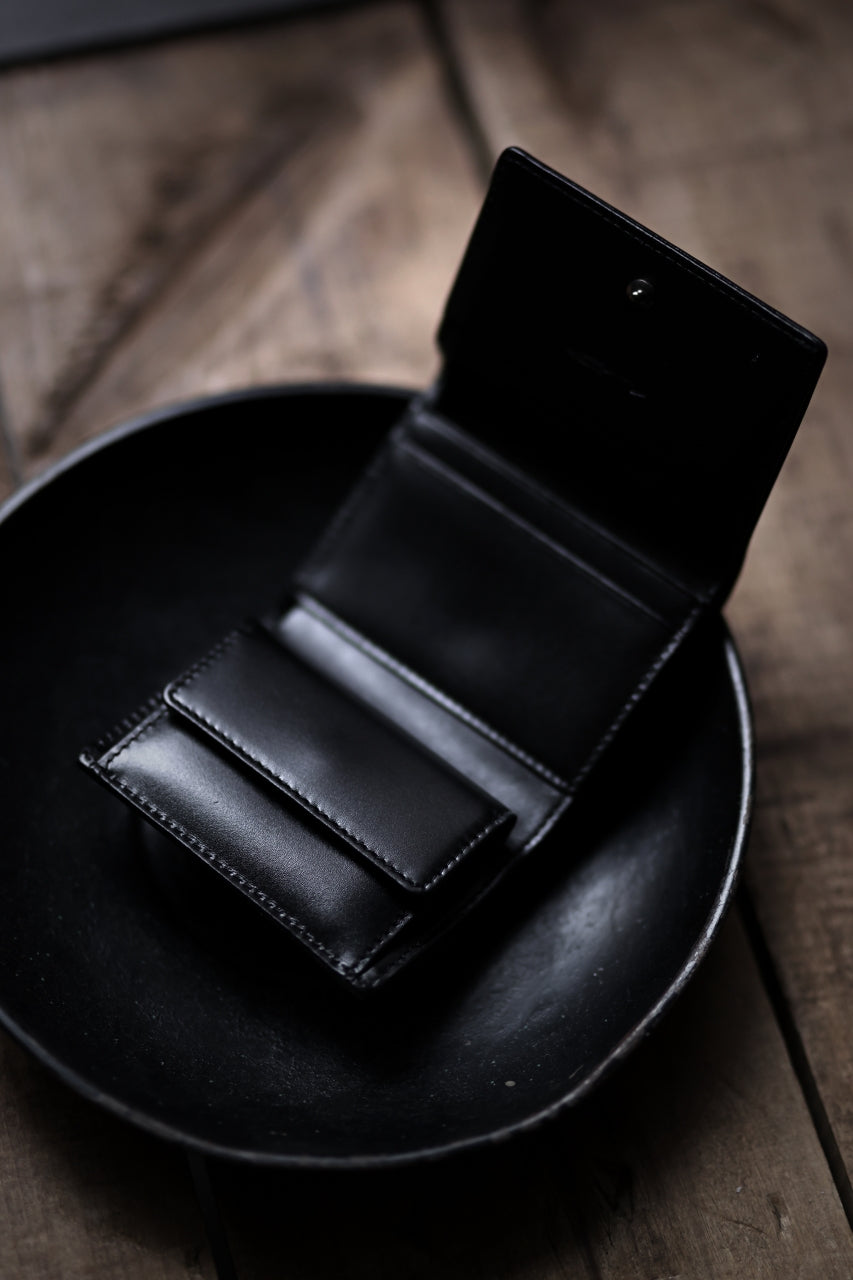 画像をギャラリービューアに読み込む, discord Yohji Yamamoto Tri Folded Compact Wallet / Smooth Cow Skin Leather (BLACK)