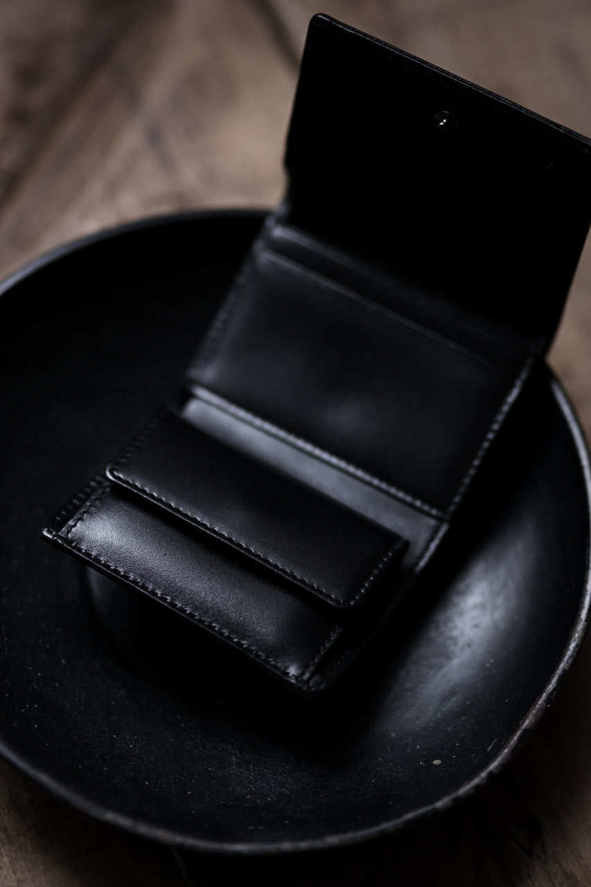 画像をギャラリービューアに読み込む, discord Yohji Yamamoto Tri Folded Compact Wallet / Smooth Cow Skin Leather (BLACK)