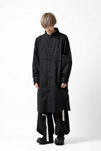 画像をギャラリービューアに読み込む, Y's STAND COLLAR LONG SHIRT / THIN TWILL (BLACK)