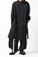 画像をギャラリービューアに読み込む, Y's STAND COLLAR LONG SHIRT / THIN TWILL (BLACK)