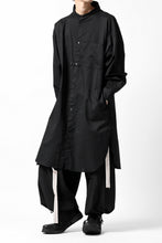 画像をギャラリービューアに読み込む, Y's STAND COLLAR LONG SHIRT / THIN TWILL (BLACK)