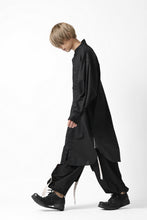 画像をギャラリービューアに読み込む, Y's STAND COLLAR LONG SHIRT / THIN TWILL (BLACK)